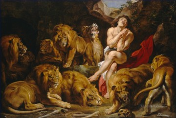 Pedro Pablo Rubens Painting - Daniel en el foso de los leones Barroco Peter Paul Rubens
